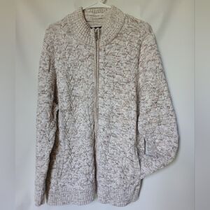 Lands End Womens Drifter Sweater Size 1X 16W-18W Color Beige/Ivory White